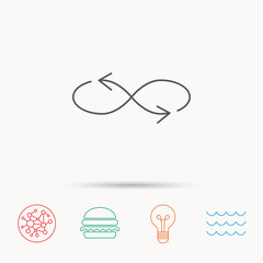 Shuffle icon. Mixed arrows sign.