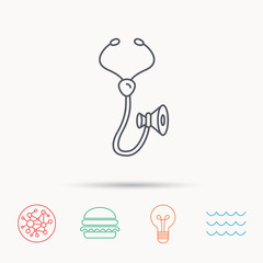 Stethoscope icon. Medical doctor equipment.