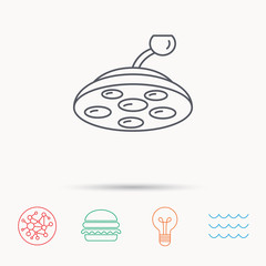 Surgical lamp icon. Surgeon light sign.