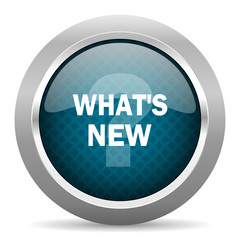 new blue silver chrome border icon on white background