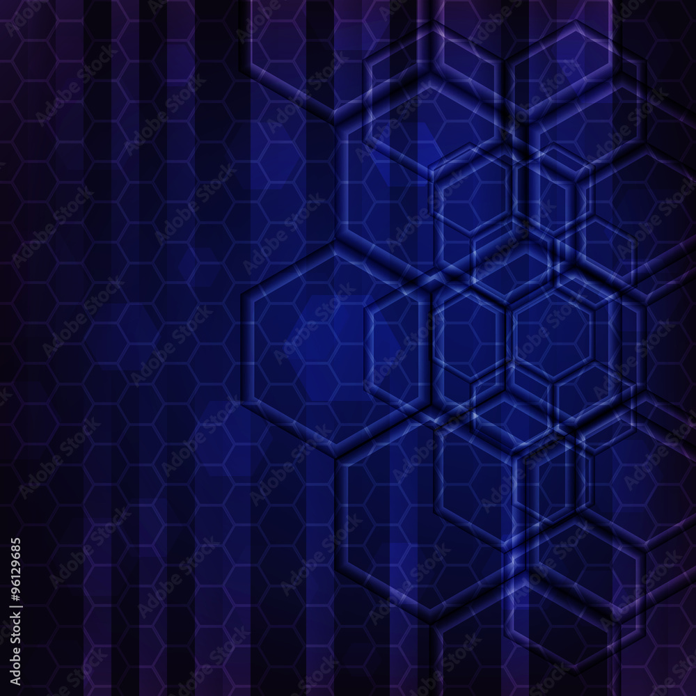 Poster abstract vector background with hexagons