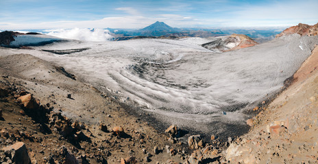 Ice fields at the peak of Quetrupillan Volcano - Chile