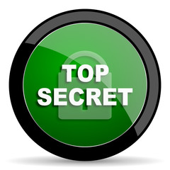 top seret green web glossy icon with shadow on white background
