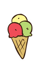 hand drawn ice cream cone