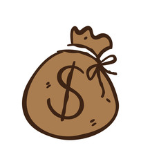 hand drawn sack of money