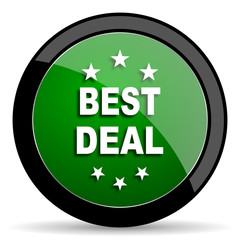 best deal green web glossy icon with shadow on white background