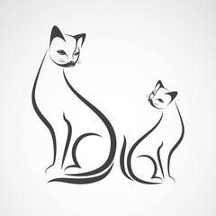 Vector image of an cat design on a white background