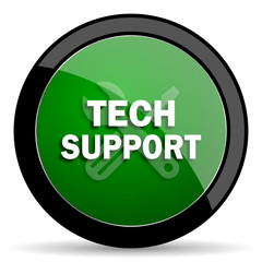 technical support green web glossy icon with shadow on white background