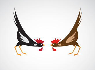 Vector image of an fighting cock on white background © yod67