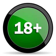 Obraz premium adults green web glossy icon with shadow on white background