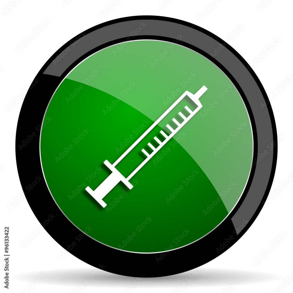 Poster medicine green web glossy icon with shadow on white background
