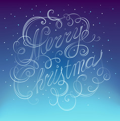 Merry Christmas inscription retro calligraphy