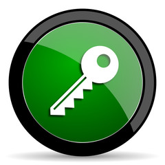 key green web glossy icon with shadow on white background