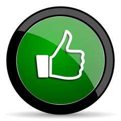 like green web glossy icon with shadow on white background