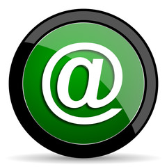 Fototapeta premium email green web glossy icon with shadow on white background