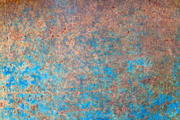 Rusty blue painted metal