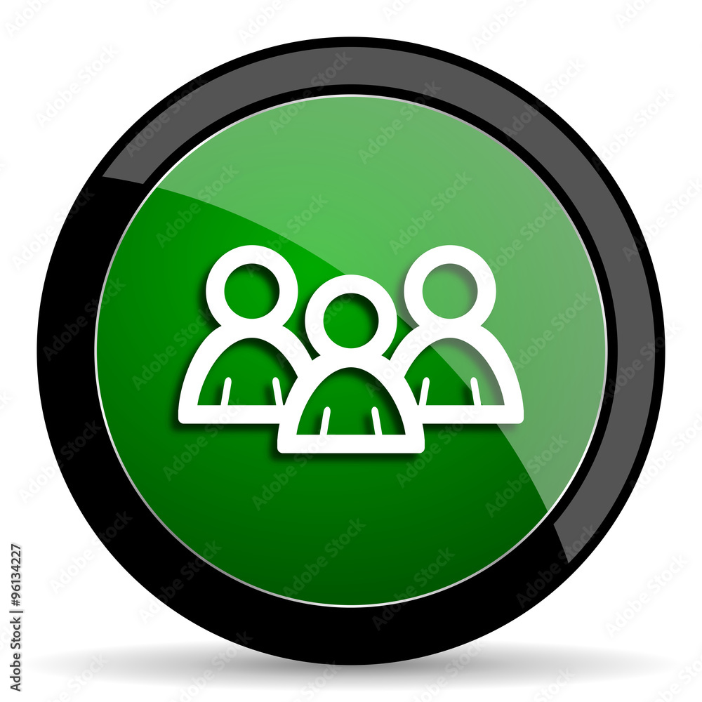 Poster forum green web glossy icon with shadow on white background
