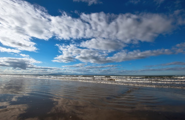 Bright, sunny day on the beach.