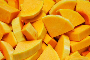 chopped butternut squash background