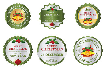 Obraz premium Christmas labels budges logo or sticker
