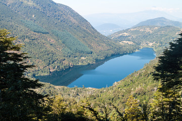 Lago Tilquilco lake in National Park Huerquehue, Chile