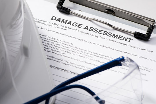 Damage Assessment form on Clipboard