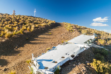 Part of crashed plane in Villamar, Bolivia