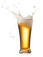 Crédence de cuisine en verre imprimé Bière éclaboussure de bière