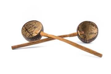 2 coconut shell ladle