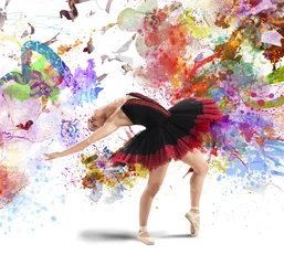 Deurstickers Creative colourful dancer © alphaspirit