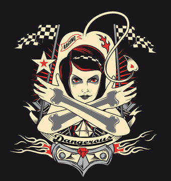 bad girl racing illustration