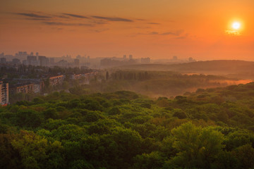 Fototapeta premium Cityscape at Sunrise