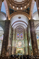 Fototapeta na wymiar Interior of New Cathedral (Catedral de la Inmaculada Concepcion), Cuenca, Ecuador
