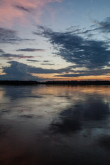 Fototapeta na wymiar Sunset over river Napo, Peru
