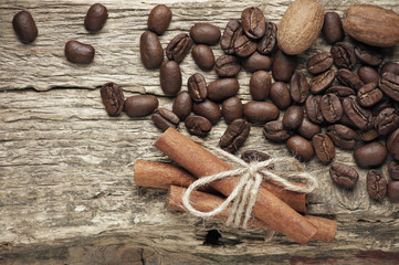 Coffee beans and spices