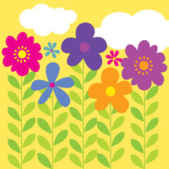 Floral flowers design vector illustration . EPS 10 & HI-RES JPG Included 