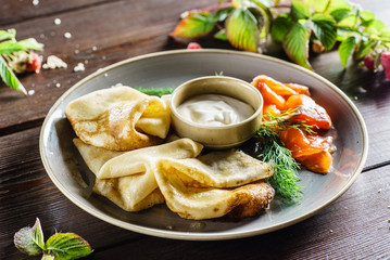 pancakes with salmon