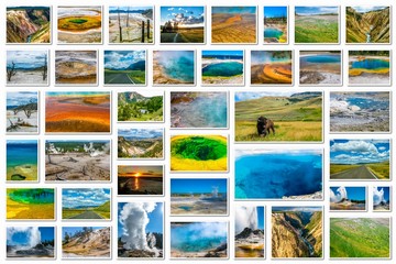 Yellowstone landmarks collage