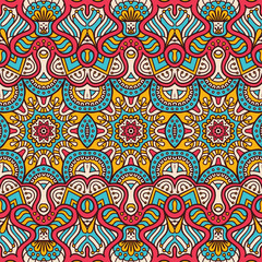 Ethnic floral seamless pattern