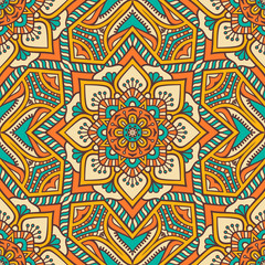 Ethnic floral seamless pattern