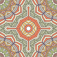 Ethnic floral seamless pattern