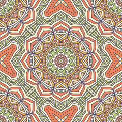 Fototapeta premium Ethnic floral seamless pattern