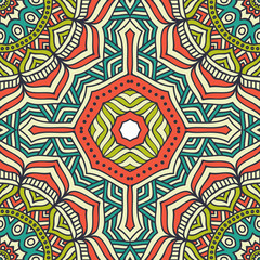 Ethnic floral seamless pattern