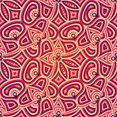 Ethnic floral seamless pattern