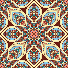 Ethnic floral seamless pattern