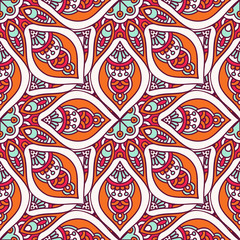 Ethnic floral seamless pattern