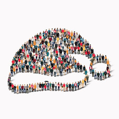 group people  shape  santa claus hat 