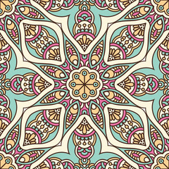 Ethnic floral seamless pattern
