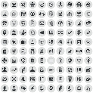 business planning 100 icons universal set