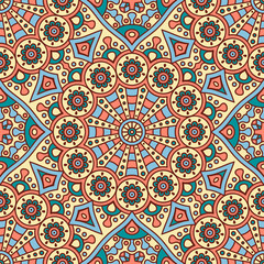 Ethnic floral seamless pattern